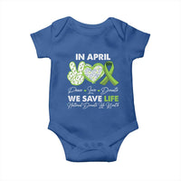 In April We Save Lives Organ Donation Donate Life Month Baby Onesie Peace Love Donate