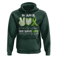 In April We Save Lives Organ Donation Donate Life Month Hoodie Peace Love Donate