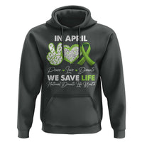 In April We Save Lives Organ Donation Donate Life Month Hoodie Peace Love Donate