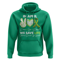 In April We Save Lives Organ Donation Donate Life Month Hoodie Peace Love Donate