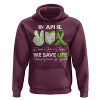 In April We Save Lives Organ Donation Donate Life Month Hoodie Peace Love Donate