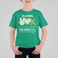 In April We Save Lives Organ Donation Donate Life Month T Shirt For Kid Peace Love Donate