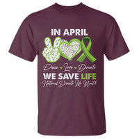 In April We Save Lives Organ Donation Donate Life Month T Shirt Peace Love Donate