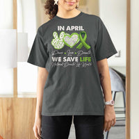 In April We Save Lives Organ Donation Donate Life Month T Shirt For Women Peace Love Donate