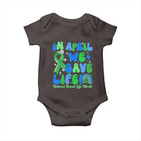 In April We Save Lives Organ Donation Donate Life Month Baby Onesie Green Ribbon