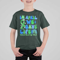 In April We Save Lives Organ Donation Donate Life Month T Shirt For Kid Green Ribbon