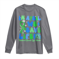 In April We Save Lives Organ Donation Donate Life Month Long Sleeve Shirt Green Ribbon