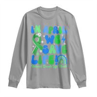 In April We Save Lives Organ Donation Donate Life Month Long Sleeve Shirt Green Ribbon