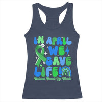In April We Save Lives Organ Donation Donate Life Month Racerback Tank Top Green Ribbon