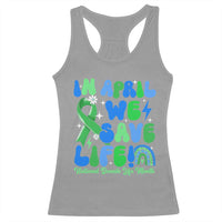 In April We Save Lives Organ Donation Donate Life Month Racerback Tank Top Green Ribbon