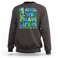In April We Save Lives Organ Donation Donate Life Month Sweatshirt Green Ribbon