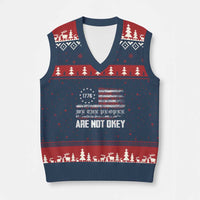 We Are Not Okay V-Neck Knit Sweater Vest US Flag We The People - Wonder Print Shop