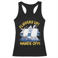 Penguins Resist Racerback Tank Top Flippers Up Hands Off Protest Against Tariffs