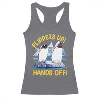 Penguins Resist Racerback Tank Top Flippers Up Hands Off Protest Against Tariffs