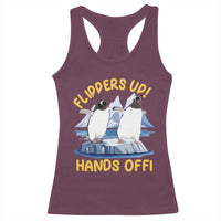 Penguins Resist Racerback Tank Top Flippers Up Hands Off Protest Against Tariffs