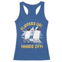 Penguins Resist Racerback Tank Top Flippers Up Hands Off Protest Against Tariffs