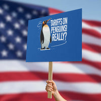 Hands Off Protest Protest Sign Stand With Penguins Resist Against Tariffs - Wonder Print Shop