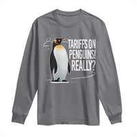 Hands Off Protest Long Sleeve Shirt Stand With Penguins Resist Against Tariffs