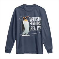 Hands Off Protest Long Sleeve Shirt Stand With Penguins Resist Against Tariffs