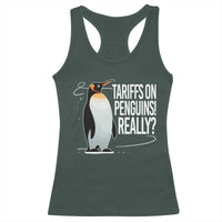 Hands Off Protest Racerback Tank Top Stand With Penguins Resist Against Tariffs