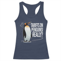 Hands Off Protest Racerback Tank Top Stand With Penguins Resist Against Tariffs
