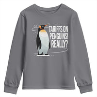 Hands Off Protest Youth Sweatshirt Stand With Penguins Resist Against Tariffs