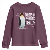 Hands Off Protest Youth Sweatshirt Stand With Penguins Resist Against Tariffs