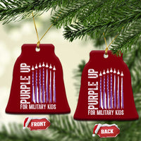 Purple Up For Military Kids Ceramic Ornament US Flag Military Child Support