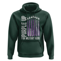 Purple Up For Military Kids Hoodie US Flag Military Child Support