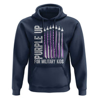 Purple Up For Military Kids Hoodie US Flag Military Child Support