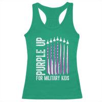 Purple Up For Military Kids Racerback Tank Top US Flag Military Child Support