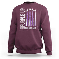 Purple Up For Military Kids Sweatshirt US Flag Military Child Support