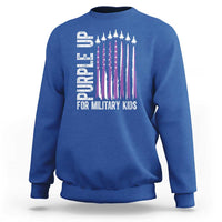 Purple Up For Military Kids Sweatshirt US Flag Military Child Support