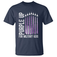 Purple Up For Military Kids T Shirt US Flag Military Child Support