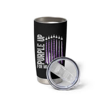 Purple Up For Military Kids Tumbler Cup US Flag Military Child Support