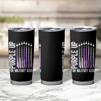 Purple Up For Military Kids Tumbler Cup US Flag Military Child Support