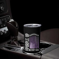 Purple Up For Military Kids Tumbler Cup US Flag Military Child Support