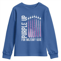 Purple Up For Military Kids Youth Sweatshirt US Flag Military Child Support