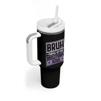 Bruh Purple Up For Military Kids Tumbler With Handle Support Military Kids