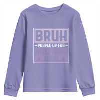Bruh Purple Up For Military Kids Youth Sweatshirt Support Military Kids