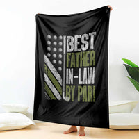 Father In Law Golf Throw Blanket Best FIL By Par Fathers Day Gift for Golfers