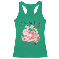 Sweet Chapter 16 Birthday Racerback Tank Top Cherry Books 16th Birthday Gifts For Her Book Lover