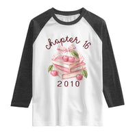 Sweet Chapter 16 Birthday Raglan Shirt Cherry Books 16th Birthday Gifts For Her Book Lover