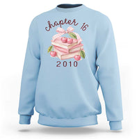 Sweet Chapter 16 Birthday Sweatshirt Cherry Books 16th Birthday Gifts For Her Book Lover