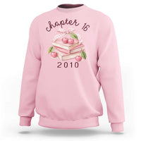 Sweet Chapter 16 Birthday Sweatshirt Cherry Books 16th Birthday Gifts For Her Book Lover