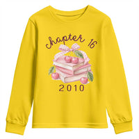 Sweet Chapter 16 Birthday Youth Sweatshirt Cherry Books 16th Birthday Gifts For Her Book Lover