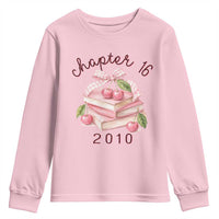 Sweet Chapter 16 Birthday Youth Sweatshirt Cherry Books 16th Birthday Gifts For Her Book Lover