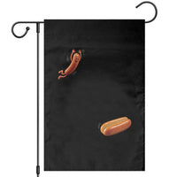 Funny Hot Dog Garden Flag Hotdog Jumping Into Bun Sausage BBQ Grilling High Dive