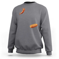 Funny Hot Dog Sweatshirt Hotdog Jumping Into Bun Sausage BBQ Grilling High Dive