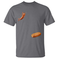 Funny Hot Dog T Shirt Hotdog Jumping Into Bun Sausage BBQ Grilling High Dive